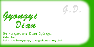 gyongyi dian business card